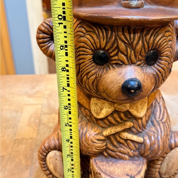 Great American Pottery Company Brown Bear Drummer Vintage Cookie Jar made USA - Picture 14 of 16